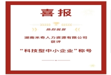 喜报丨产业园湖南米奇人力资源有限公司获2026年第二批“科技型中小企业”认定！